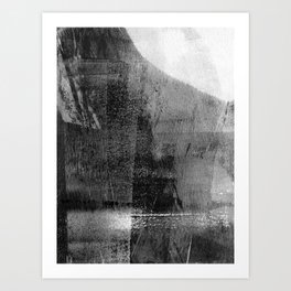 Black and Grey Modern Abstract Expressionist Painting Dissonance Art Print
