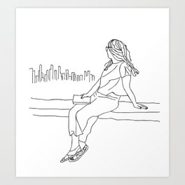 Girl with a book Art Print