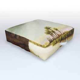 1873 Classical Masterpiece 'White Pelicans in Florida' by George Harvey Outdoor Floor Cushion
