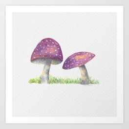 Purple Mushroom Art Print