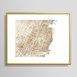 Hoboken New Jersey city map Framed Art Print