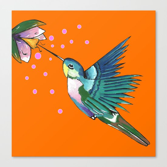 Hummingbird Orange Canvas Print
