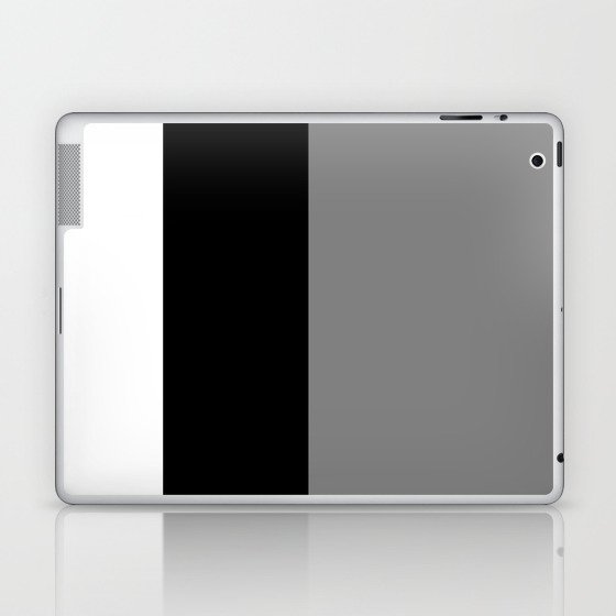 White Black Grey Color Block Laptop & iPad Skin