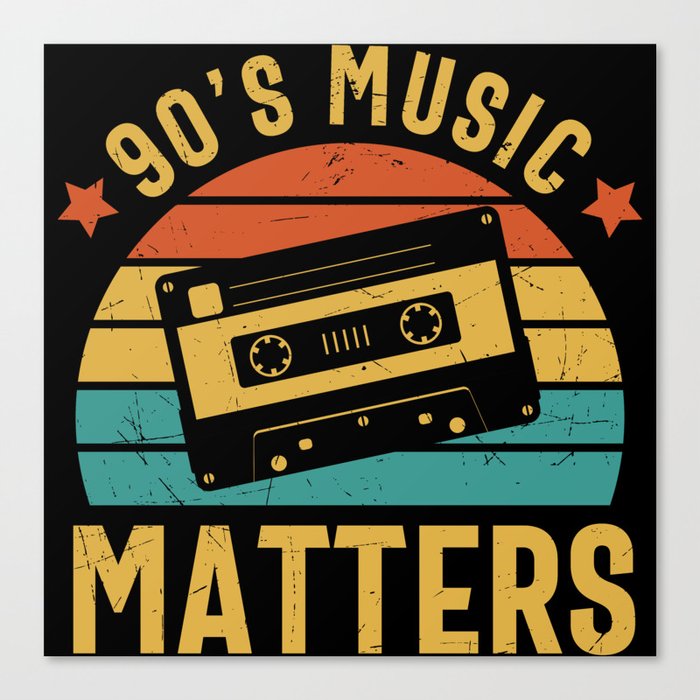 90's Music Matters Retro Cassette Tape Canvas Print