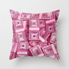 Pink Monies Throw Pillow