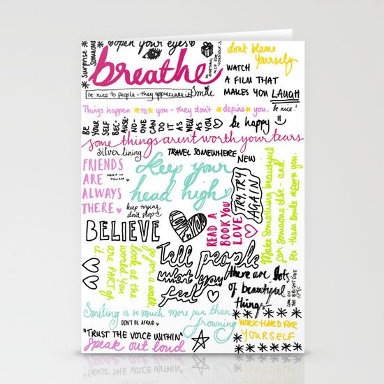 Typography: Messages to myself Stationery Cards