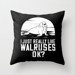Walrus Baby Atlantic Animal Funny Cute Throw Pillow