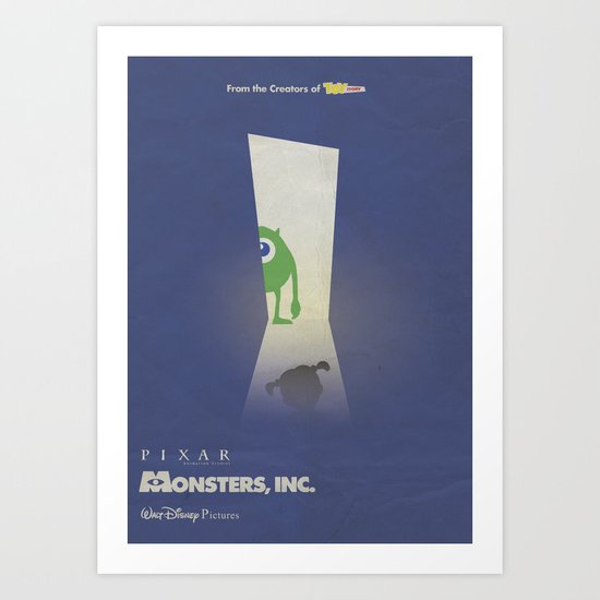 Monsters Inc. Walt Disney Alternative Movie Poster Art Print