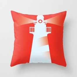 Lighthouse (RED) Throw Pillow