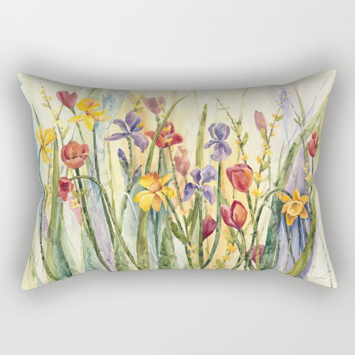 Spring Medley Flowers Rectangular Pillow