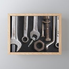 Tool Bench Framed Mini Art Print