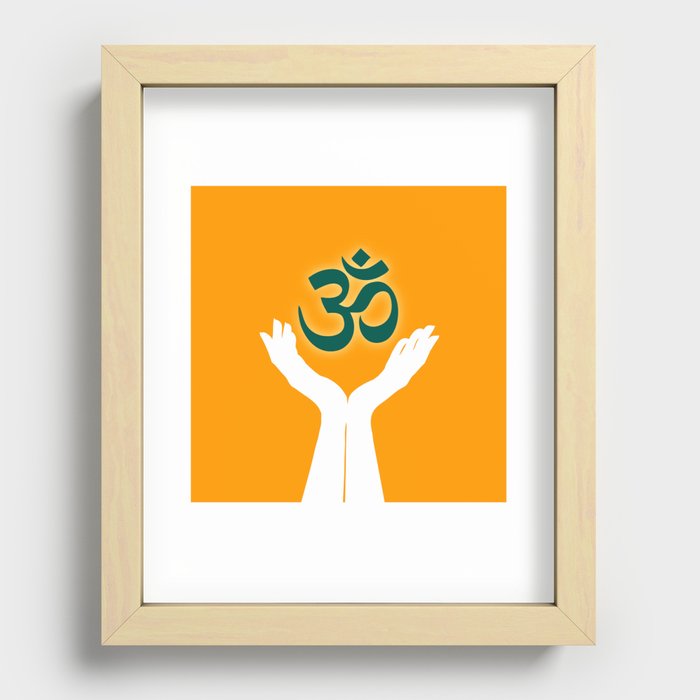Ohm symbol Hindi Recessed Framed Print