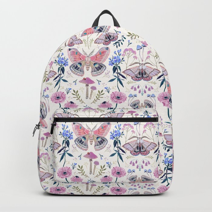 Lilac Butterfly and Flowers Backpack