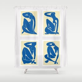 Henri Matisse - Blue Nudes Color Lithographic Collage Cut-Outs Shower Curtain