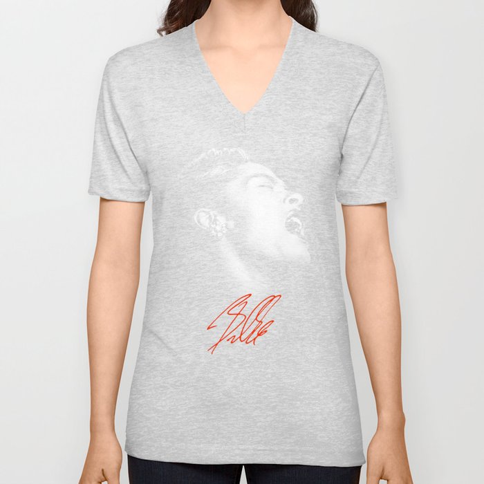 Billie / The great Billie Holiday V Neck T Shirt