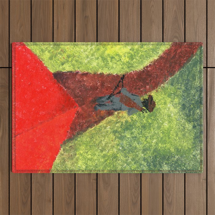Hunter Acrylic Drawing - Red and Green Outdoor Rug