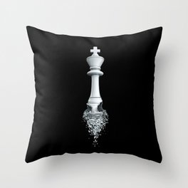 Farewell to the Pale King / 3D render of chess king breaking apart Throw Pillow