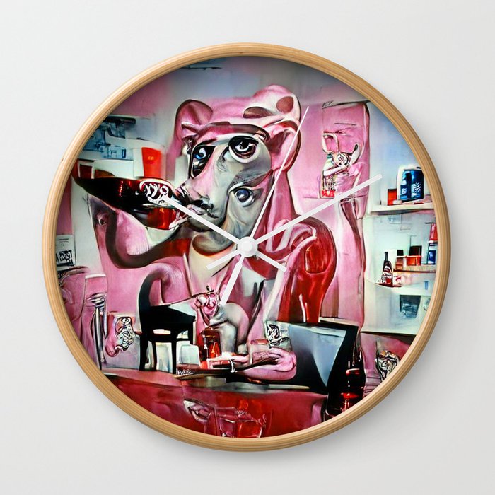 Panther At The Cola Bar In Spain Wall Clock