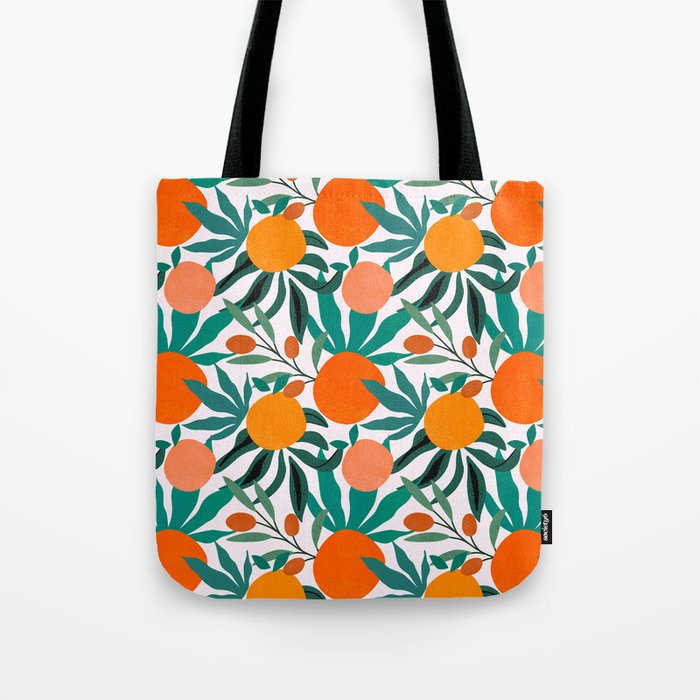 Oranges Print Tote Bag