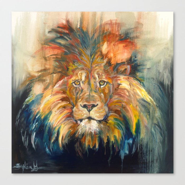 Lion Oil Painting Canvas Print By Sophiagraefdesigns Society6