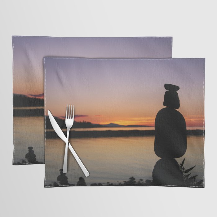Inukshuk Sunset Silhouette  Placemat