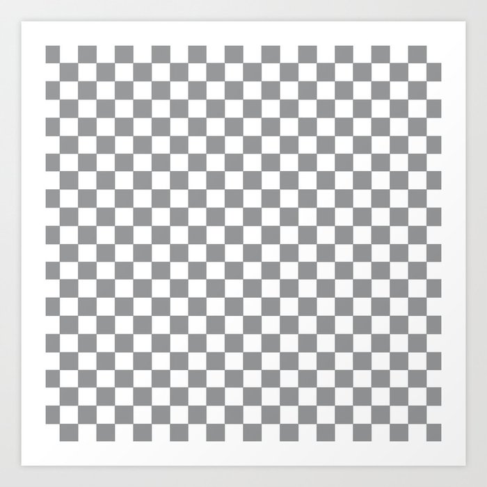 Color of the Year 2021 Ultimate Gray-Grey Checkerboard - Check Art Print
