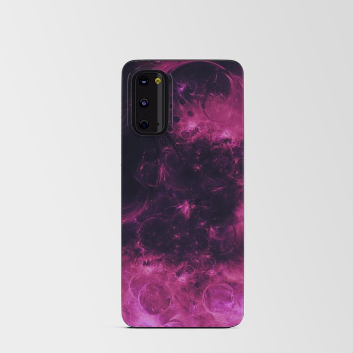 Black and Pink Cloud Abstract Artwork Android Card Case