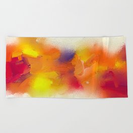 Abstract colorful oil painting on canvas texture Beach Towel