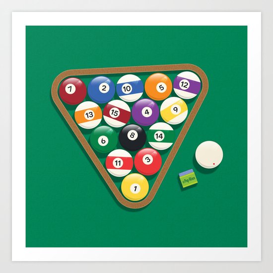 Billiard Balls Rack - Boules de billard Art Print