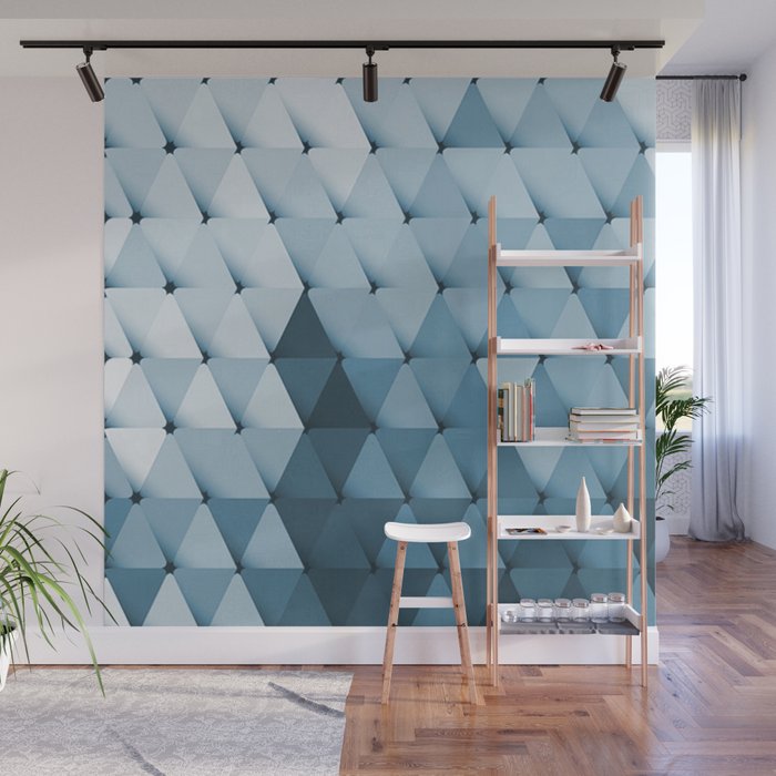 Triangles Ocean Turquoise Wall Mural