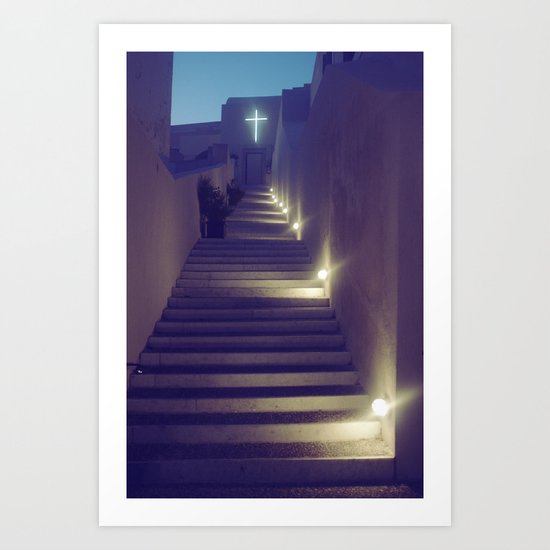 Greek Church at Dusk Art Print