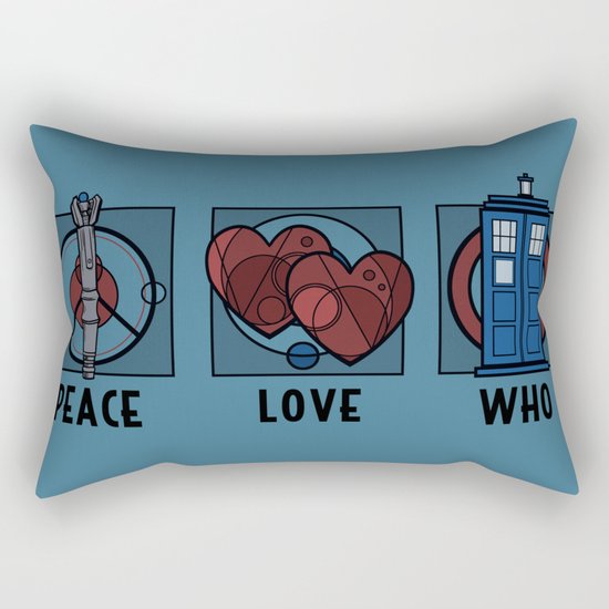 Peace, Love, Who Rectangular Pillow