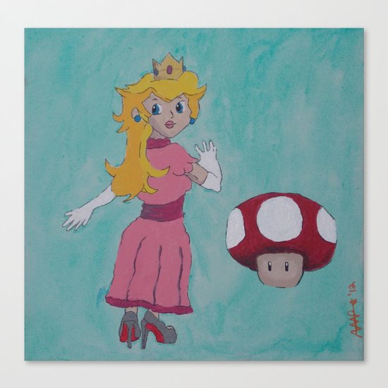 "Red Bottom" Peach Canvas Print