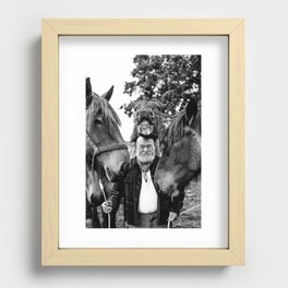 Portrait of a Belgian farmer - Black and white Recessed Framed Print