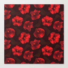 Bright red hibiscus Canvas Print