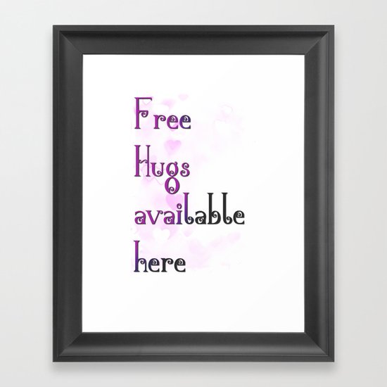 Free hugs Framed Art Print