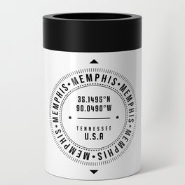 Memphis, Tennessee, USA - 1 - City Coordinates Typography Print - Classic, Minimal Can Cooler