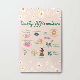 Daily Affirmations For Women Metal Print