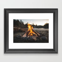 Campfires along the Coast Framed Art Print
