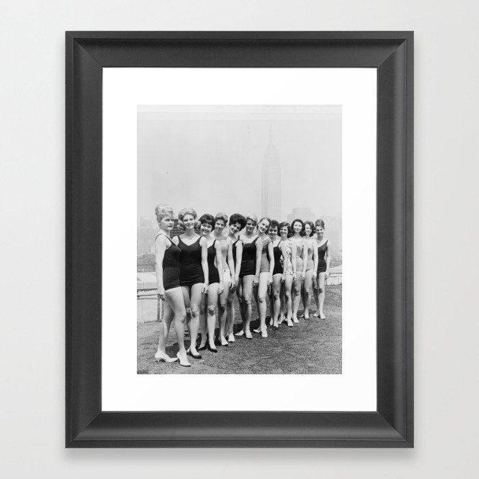 Vintage Beauty Queens Swimsuit Lineup 1950s Framed Art Print