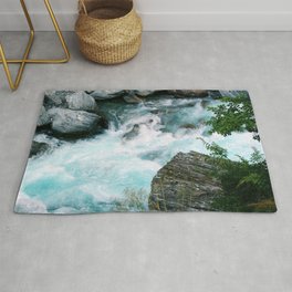 New Zealand Photography - Beautiful River Going Through The Nature Area & Throw Rug