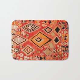 N284 - Orange Oriental Berber Traditional BOHO Moroccan Fabric Style Bath Mat