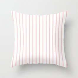 Vertical Pastel Pink Stripes Pattern Throw Pillow