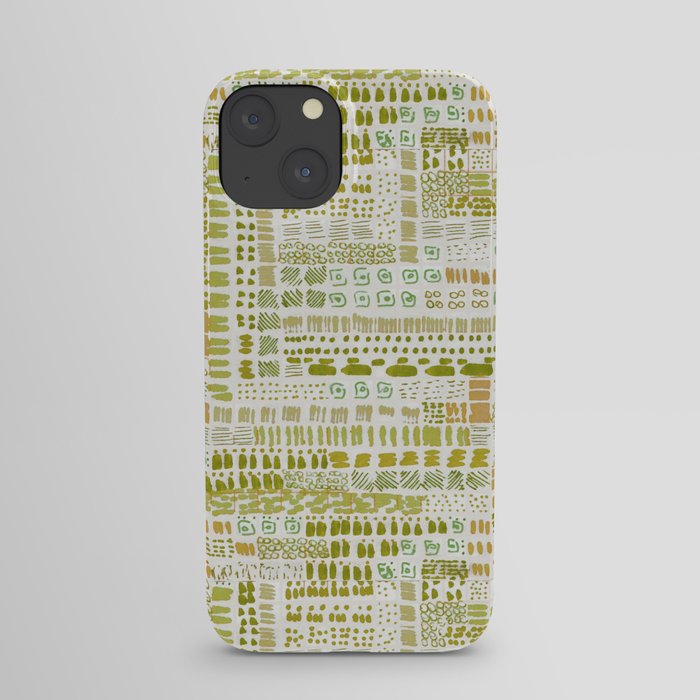 green and muted orange ink marks hand-drawn collection iPhone Case
