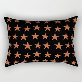 Star Pattern Orange & Black Rectangular Pillow