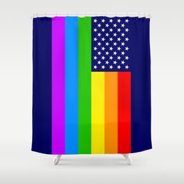 Gay USA Rainbow Flag - American LGBT Stars and Stripes Shower Curtain