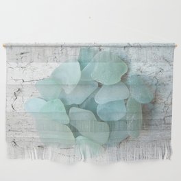 Sea Foam Sea Glass on Pale Weathered Wood Light Blue Pastels Turquoise 3 of 8 Wall Hanging
