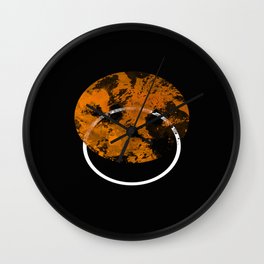 Collusion - Abstract in black, gold and white Wall Clock