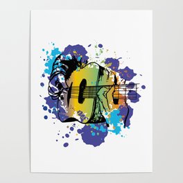 Splash Gitarre acoustics Musik  Poster