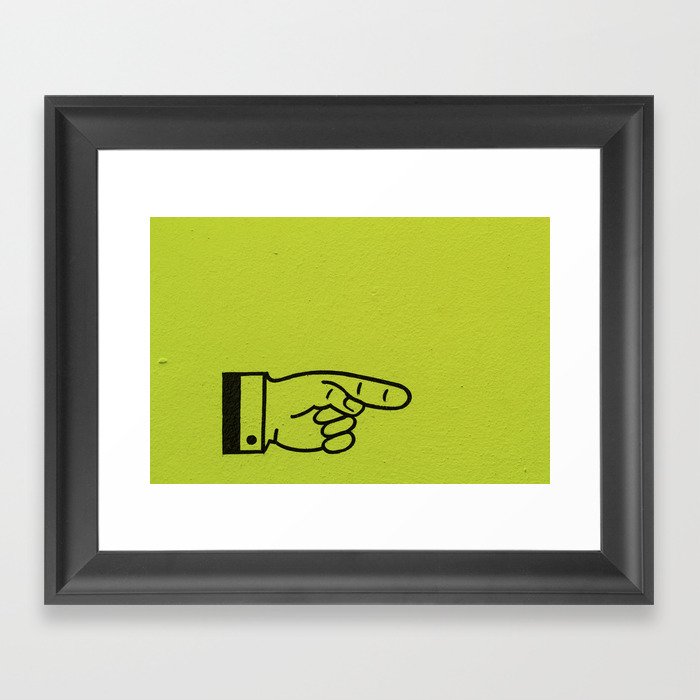 Direction Lime Green Framed Art Print